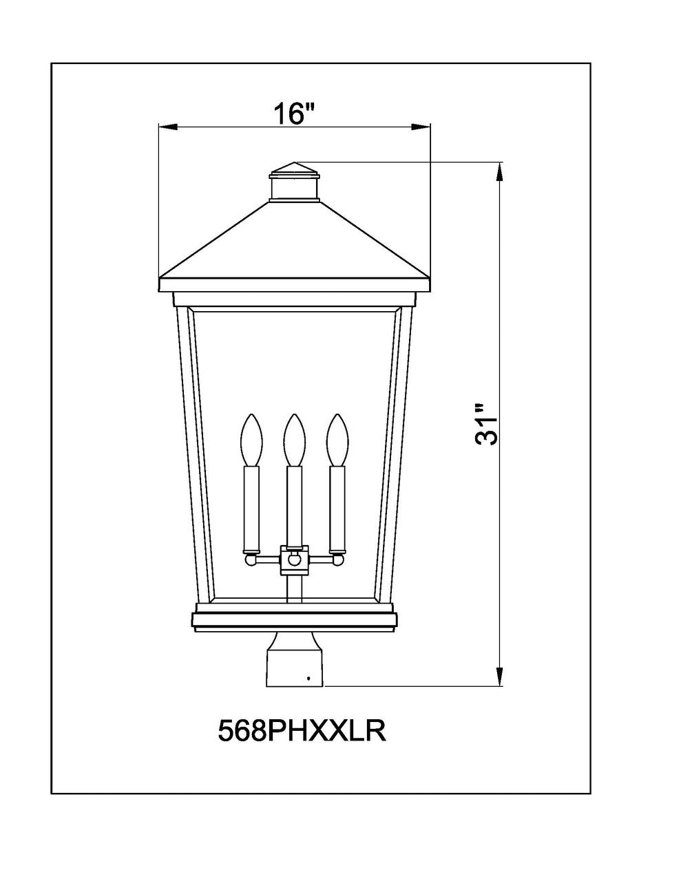 Z-Lite Beacon 4 Light Outdoor Post Mount Fixture in Black 568PHXXLR-BK