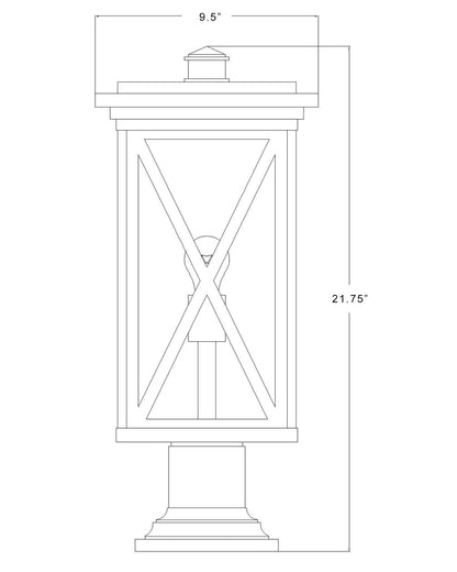 Z-Lite Brookside 1 Light Outdoor Pier Mounted Fixture in Black 583PHBR-533PM-BK