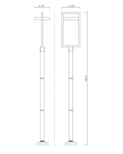 Z-Lite Luttrel 1 Light Outdoor Post Mounted Fixture in Black 566PHXLR-567P-BK-LED