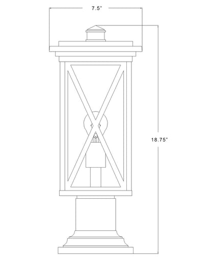 Z-Lite Brookside 1 Light Outdoor Pier Mounted Fixture in Black 583PHMR-533PM-BK