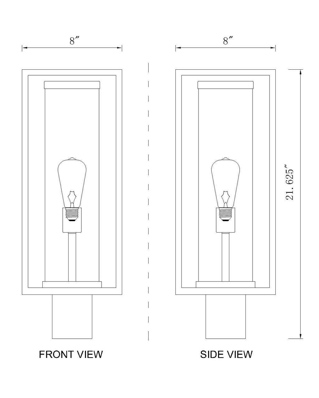 Z-Lite Dunbroch 1 Light Outdoor Post Mount Fixture in Black 584PHMR-BK