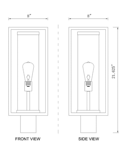 Z-Lite Dunbroch 1 Light Outdoor Post Mount Fixture in Black 584PHMR-BK