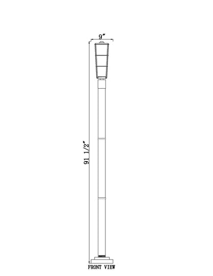 Z-Lite Helix 1 Light Outdoor Post Mounted Fixture in Black 591PHB-567P-BK