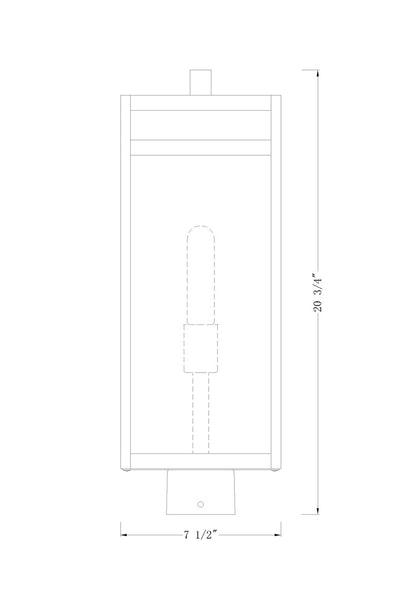 Z-Lite Nuri 1 Light Outdoor Post Mount Fixture in Black 596PHBS-BK