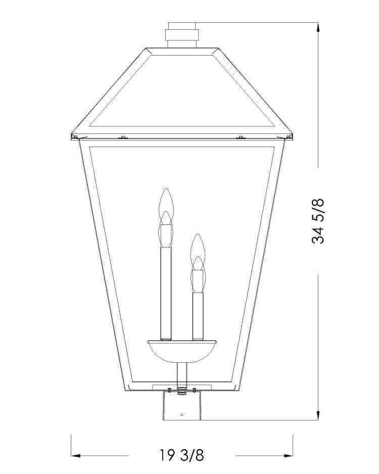 Z-Lite Talbot 4 Light Outdoor Post Mount Fixture in Black 579PHXLXR-BK