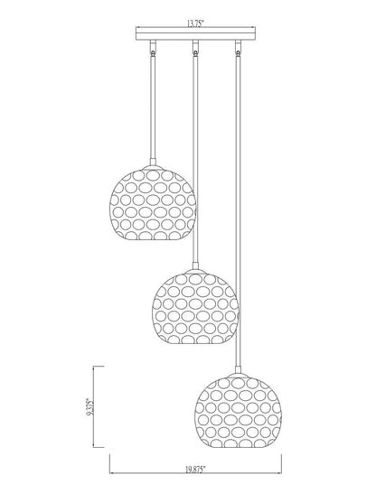 Z-Lite Chloe 3 Light Chandelier in Matte Black 490P10-3R-MB