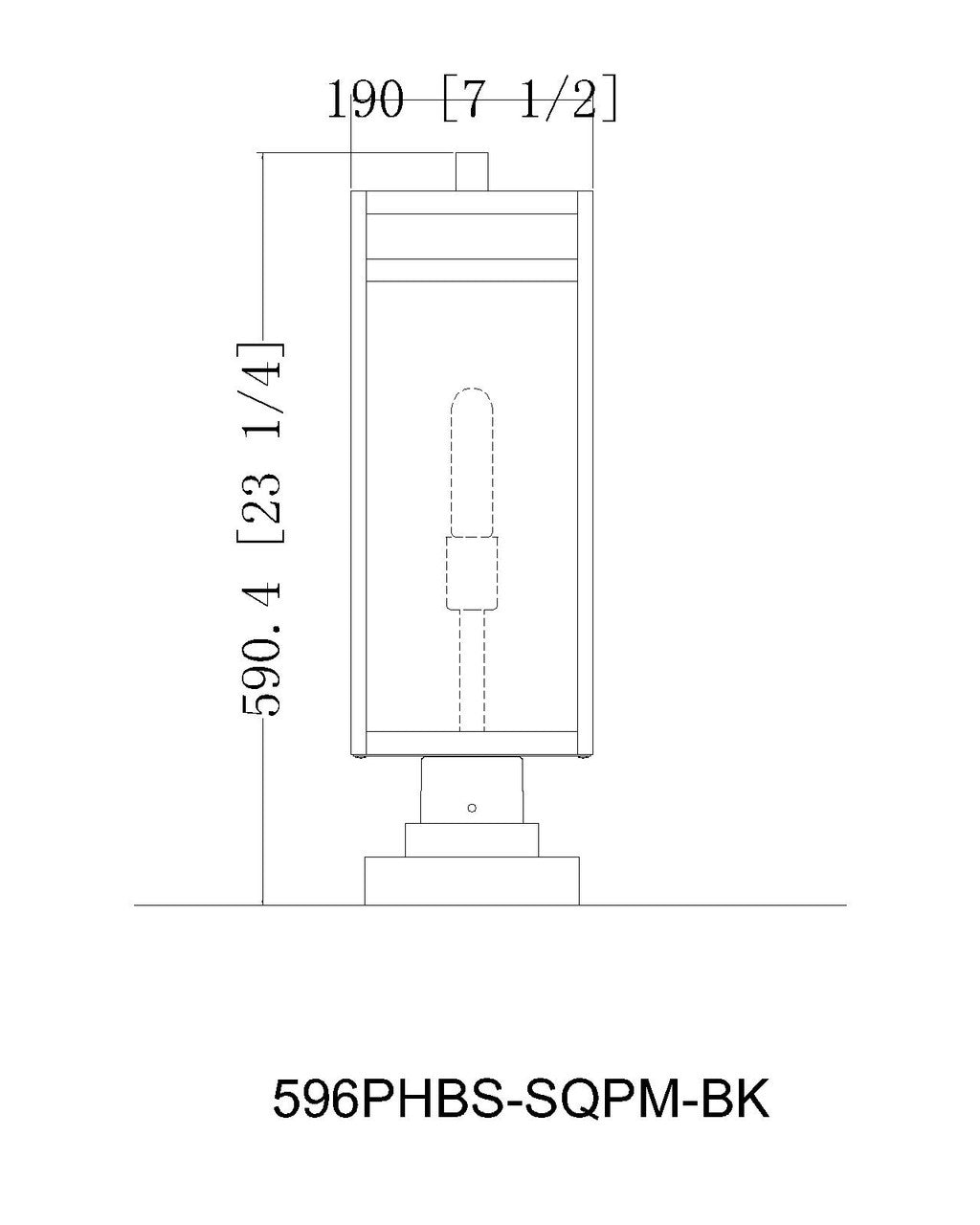 Z-Lite Nuri 1 Light Outdoor Pier Mounted Fixture in Black 596PHBS-SQPM-BK