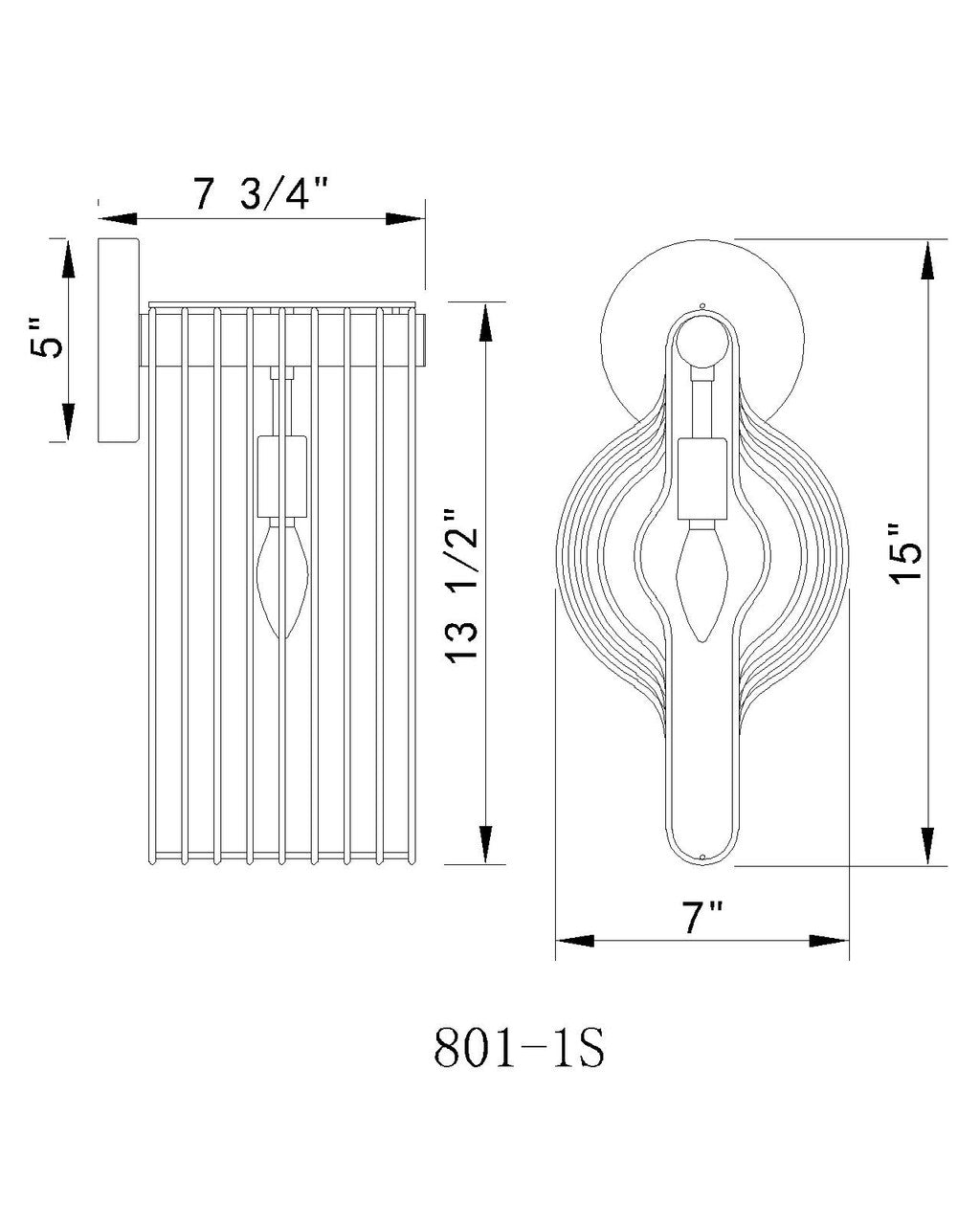 Z-Lite Contour 1 Light Wall Sconce in White 801-1S-WH