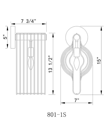 Z-Lite Contour 1 Light Wall Sconce in White 801-1S-WH