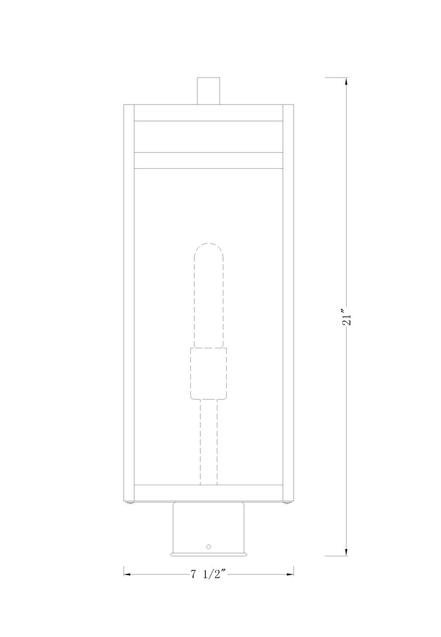 Z-Lite Nuri 1 Light Outdoor Post Mount Fixture in Black 596PHBR-BK