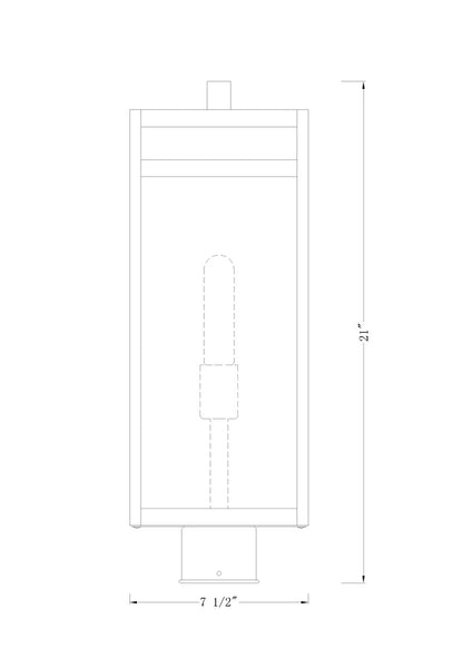 Z-Lite Nuri 1 Light Outdoor Post Mount Fixture in Black 596PHBR-BK