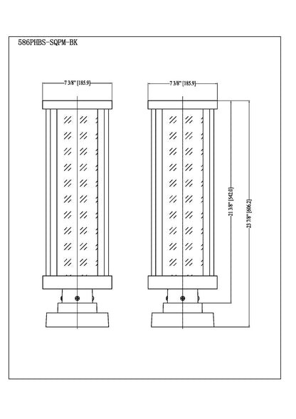 Z-Lite Glenwood 1 Light Outdoor Pier Mounted Fixture in Black 586PHBS-SQPM-BK