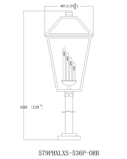 Z-Lite Talbot 4 Light Outdoor Post Mounted Fixture in Black 579PHXLXS-536P-BK