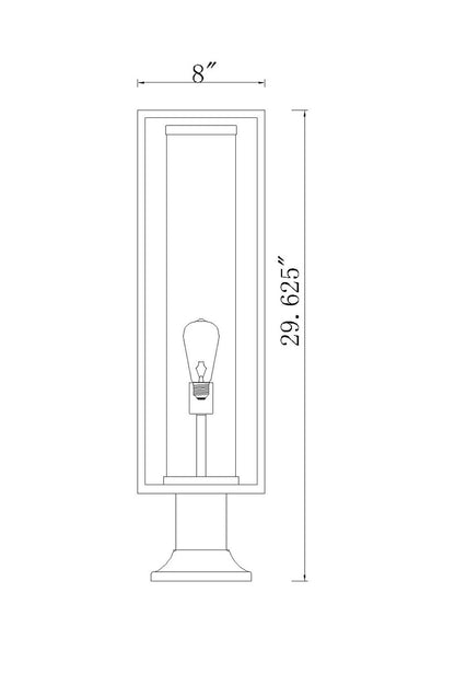 Z-Lite Dunbroch 1 Light Outdoor Pier Mounted Fixture in Black 584PHBR-553PM-BK