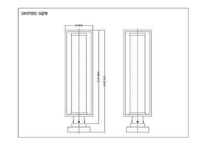 Z-Lite Dunbroch 1 Light Outdoor Pier Mounted Fixture in Deep Bronze + Outdoor Brass 584PHBS-SQPM-DBZ