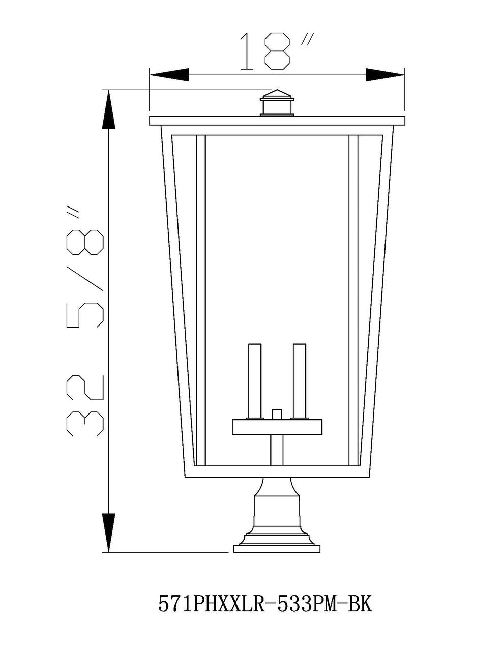 Z-Lite Seoul 4 Light Outdoor Pier Mounted Fixture in Black 571PHXXLR-533PM-BK