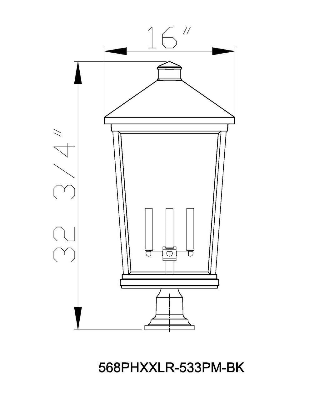 Z-Lite Beacon 4 Light Outdoor Pier Mounted Fixture in Black 568PHXXLR-533PM-BK