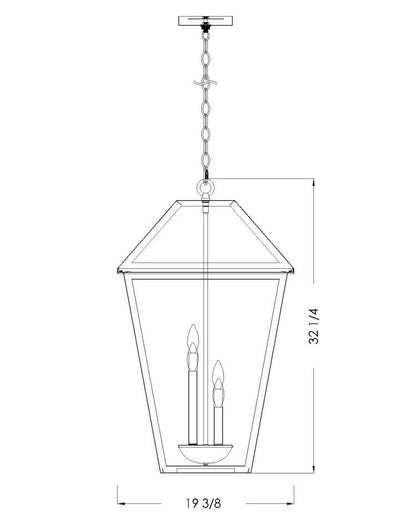 Z-Lite Talbot 4 Light Outdoor Chain Mount Ceiling Fixture in Oil Rubbed Bronze 579CHXLX-ORB