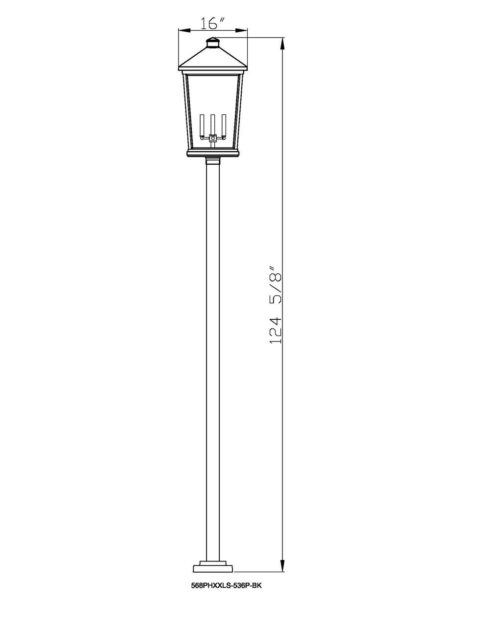 Z-Lite Beacon 4 Light Outdoor Post Mounted Fixture in Black 568PHXXLS-536P-BK