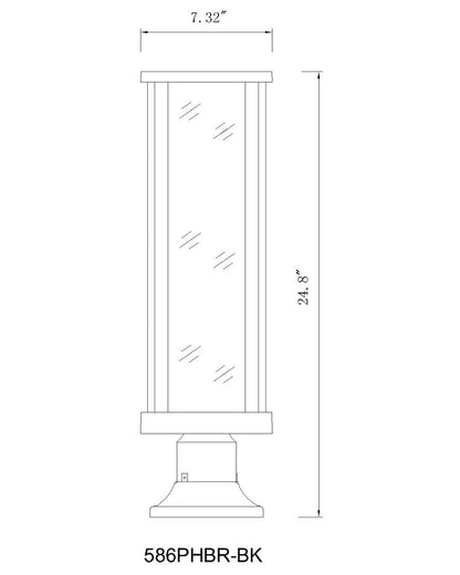 Z-Lite Glenwood 1 Light Outdoor Pier Mounted Fixture in Black 586PHBR-553PM-BK