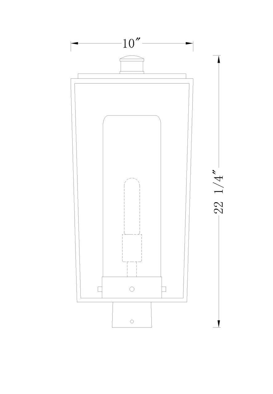 Z-Lite Sheridan 1 Light Outdoor Post Mount Fixture in Black 595PHBS-BK