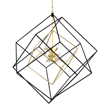 Hudson Valley Lighting Roundout Chandelier in Aged Brass/black 1255-AGB/BK