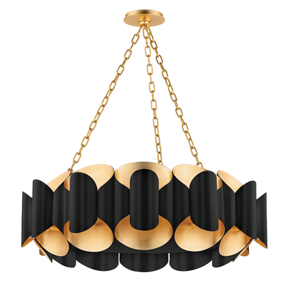 Hudson Valley Lighting Banks Chandelier in Gold Leaf/black 8534-GL/BK