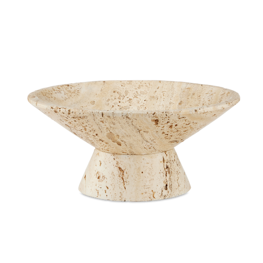 Currey & Co. 9.5" Lubo Travertine Small Bowl 1200-0812