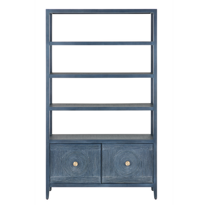 Currey & Co. Santos Vintage Navy Storage Etagere 3000-0265