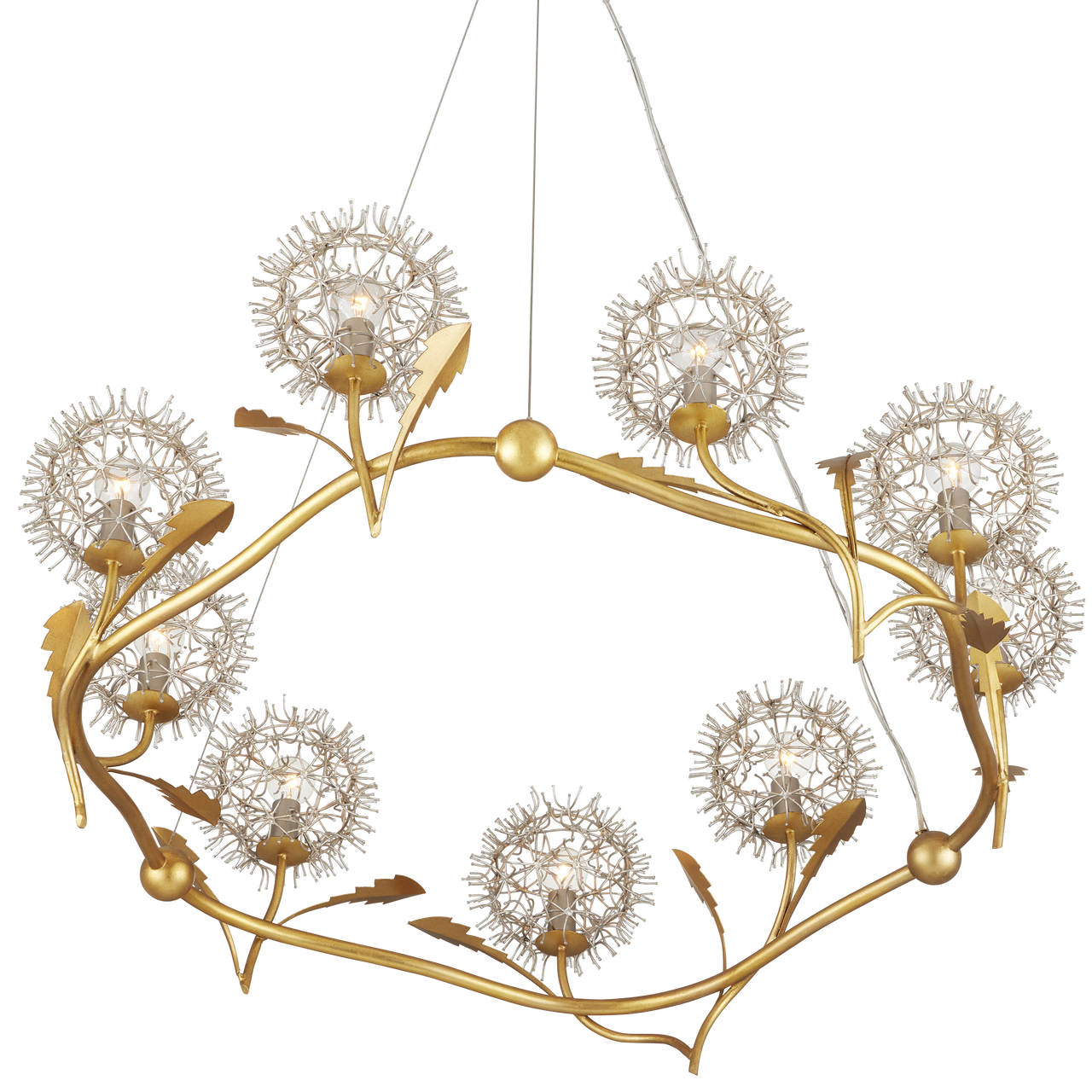 Currey & Co. Dandelion Silver & Gold Chandelier 9000-1080