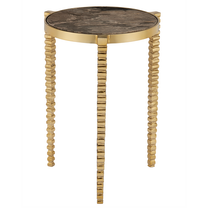 Currey & Co. Corrado Cappuccino Marble Accent Table 4000-0180