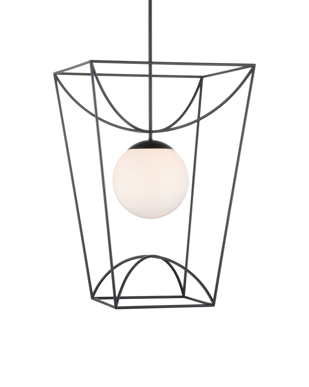 Currey & Co Rochefort Large Lantern in Black/White 9500-0013