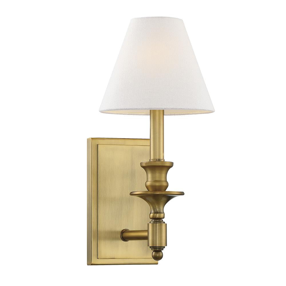 Savoy House Washburn 1-Light Wall Sconce in Warm Brass 9-0700-1-322