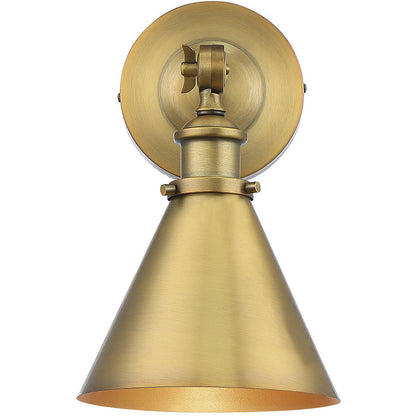 Savoy House Glenn 1-Light Adjustable Wall Sconce in Warm Brass 9-0901-1-322