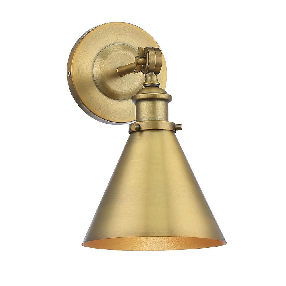 Savoy House Glenn 1-Light Adjustable Wall Sconce in Warm Brass 9-0901-1-322