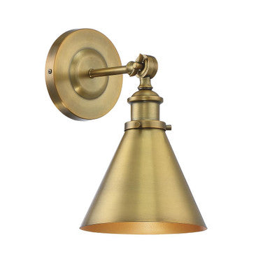 Savoy House Glenn 1-Light Adjustable Wall Sconce in Warm Brass 9-0901-1-322