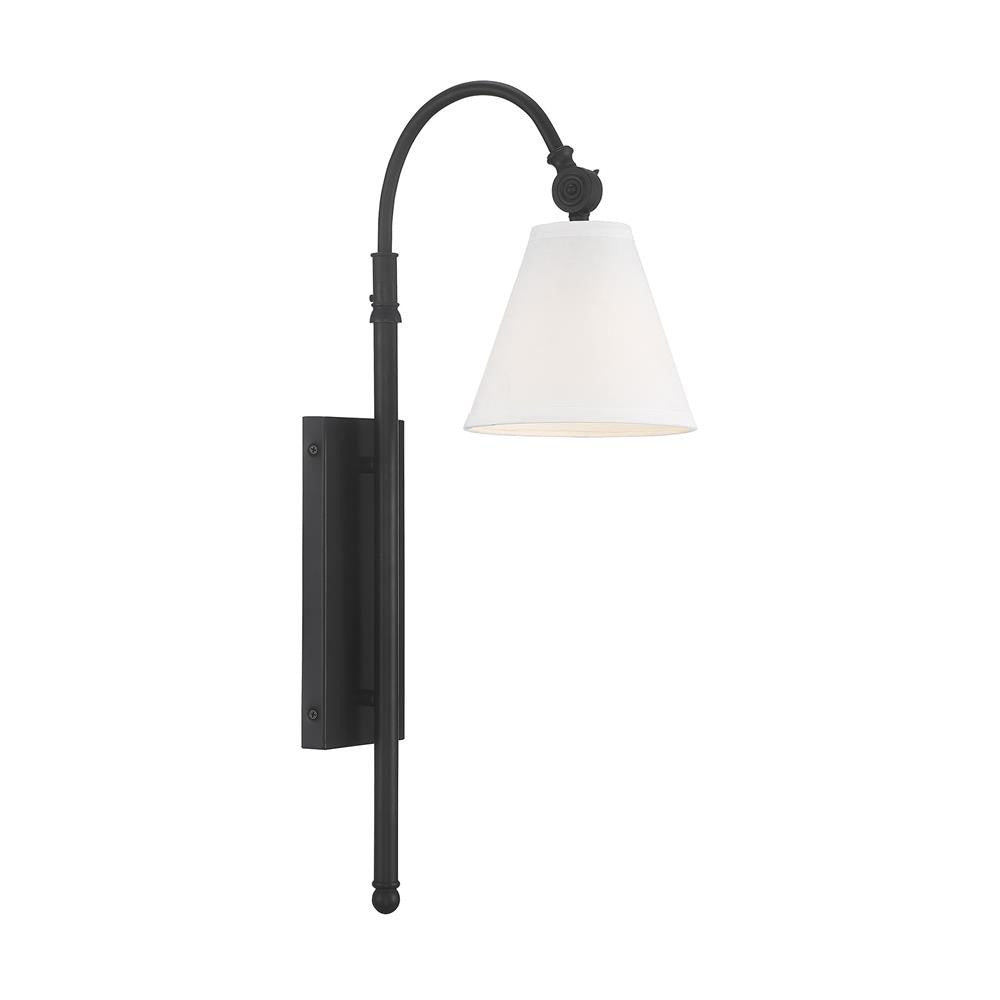 Savoy House Rutland 1-Light Adjustable Wall Sconce in Matte Black 9-1201-1-89