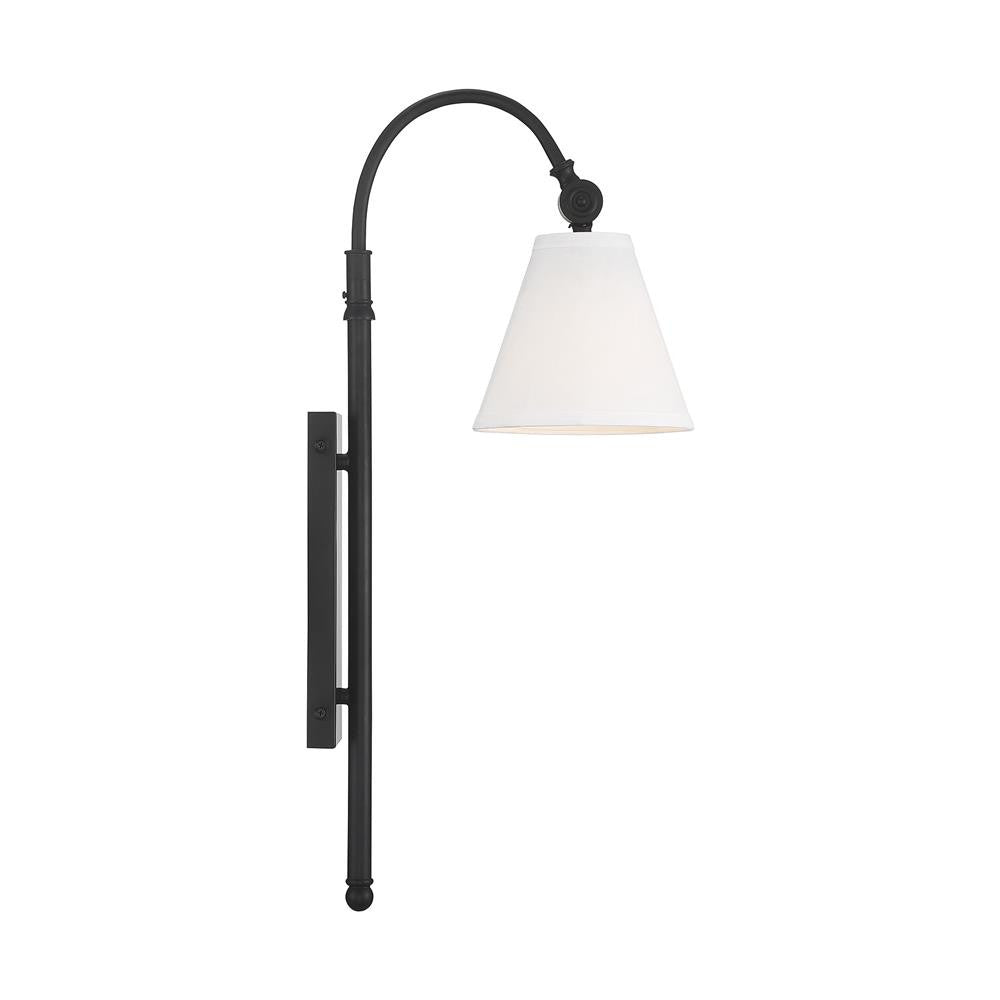 Savoy House Rutland 1-Light Adjustable Wall Sconce in Matte Black 9-1201-1-89