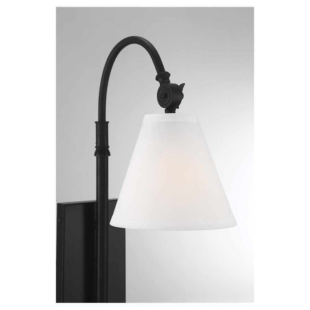 Savoy House Rutland 1-Light Adjustable Wall Sconce in Matte Black 9-1201-1-89