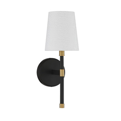 Savoy House Brody 1-Light Wall Sconce in Matte Black with Warm Brass Accents 9-1632-1-143