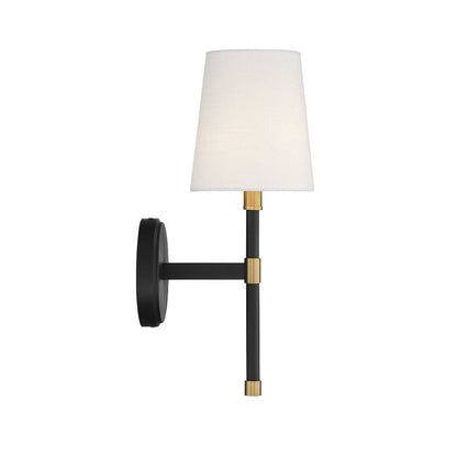 Savoy House Brody 1-Light Wall Sconce in Matte Black with Warm Brass Accents 9-1632-1-143