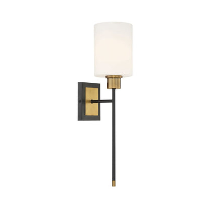 Savoy House Alvara 1-Light Wall Sconce in Matte Black with Warm Brass Accents 9-1645-1-143