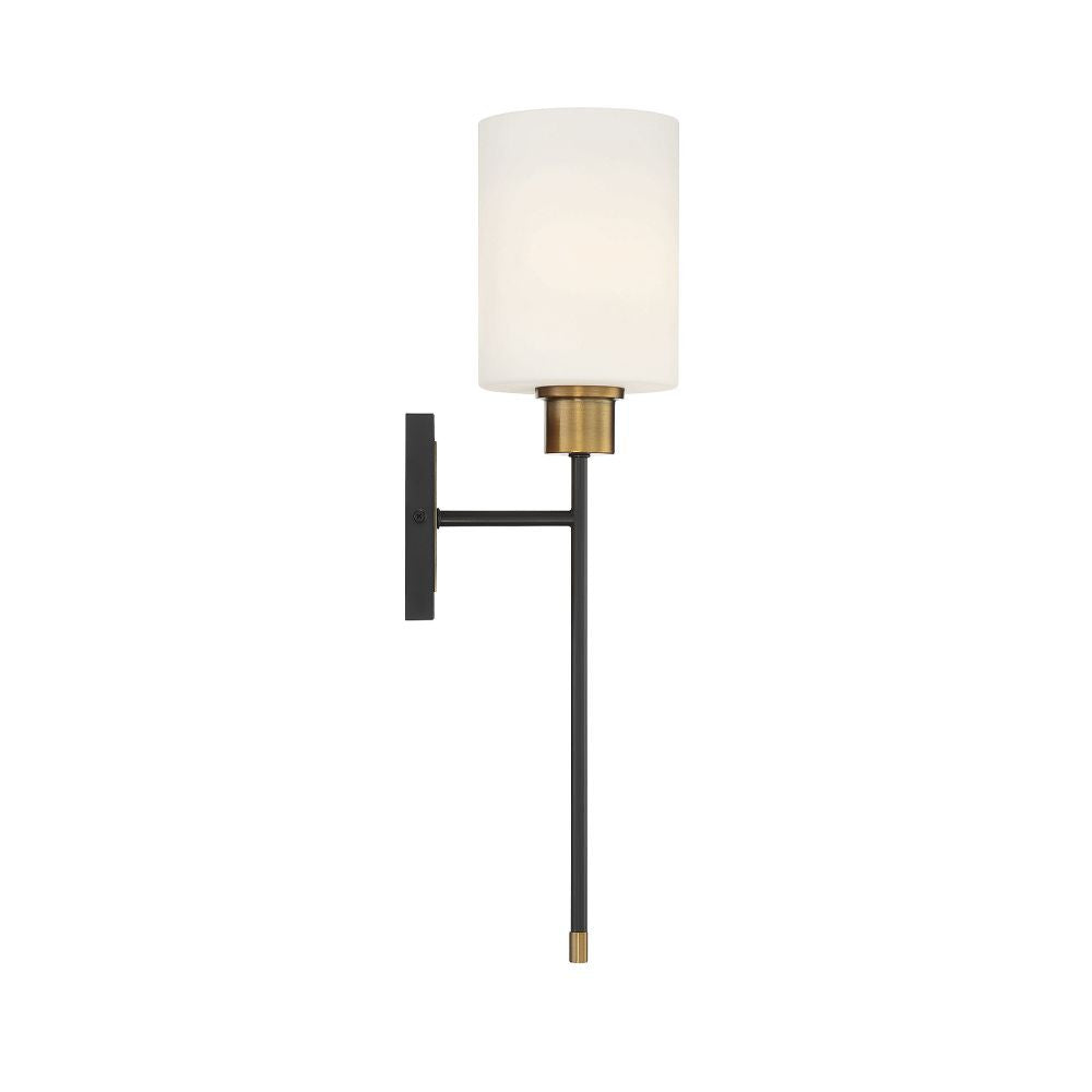 Savoy House Alvara 1-Light Wall Sconce in Matte Black with Warm Brass Accents 9-1645-1-143