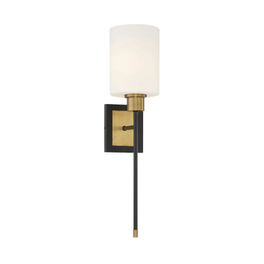 Savoy House Alvara 1-Light Wall Sconce in Matte Black with Warm Brass Accents 9-1645-1-143