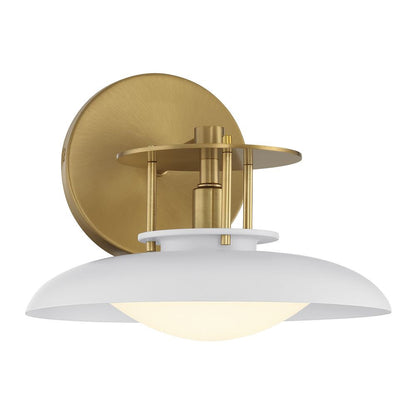 Savoy House Gavin 1-Light Wall Sconce in White with Warm Brass Accents 9-1686-1-142