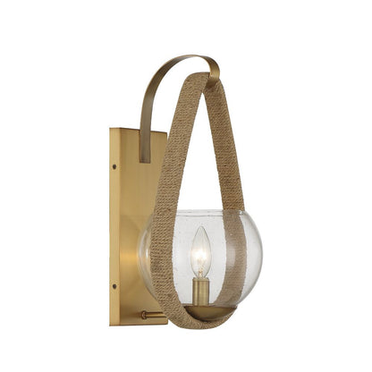 Savoy House Ashe 1-Light Wall Sconce in Warm Brass and Rope 9-1826-1-320