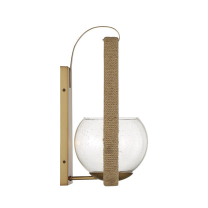 Savoy House Ashe 1-Light Wall Sconce in Warm Brass and Rope 9-1826-1-320