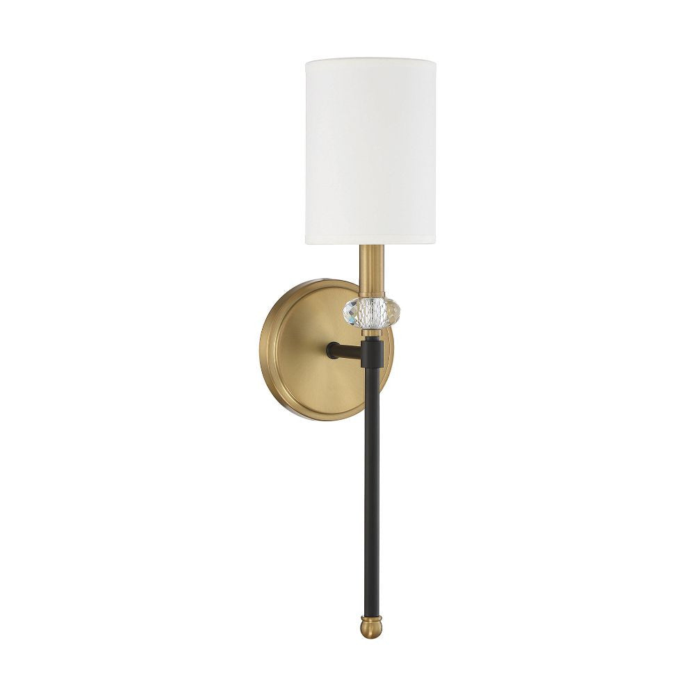 Savoy House Tivoli 1-Light Wall Sconce in Matte Black with Warm Brass Accents 9-1888-1-143