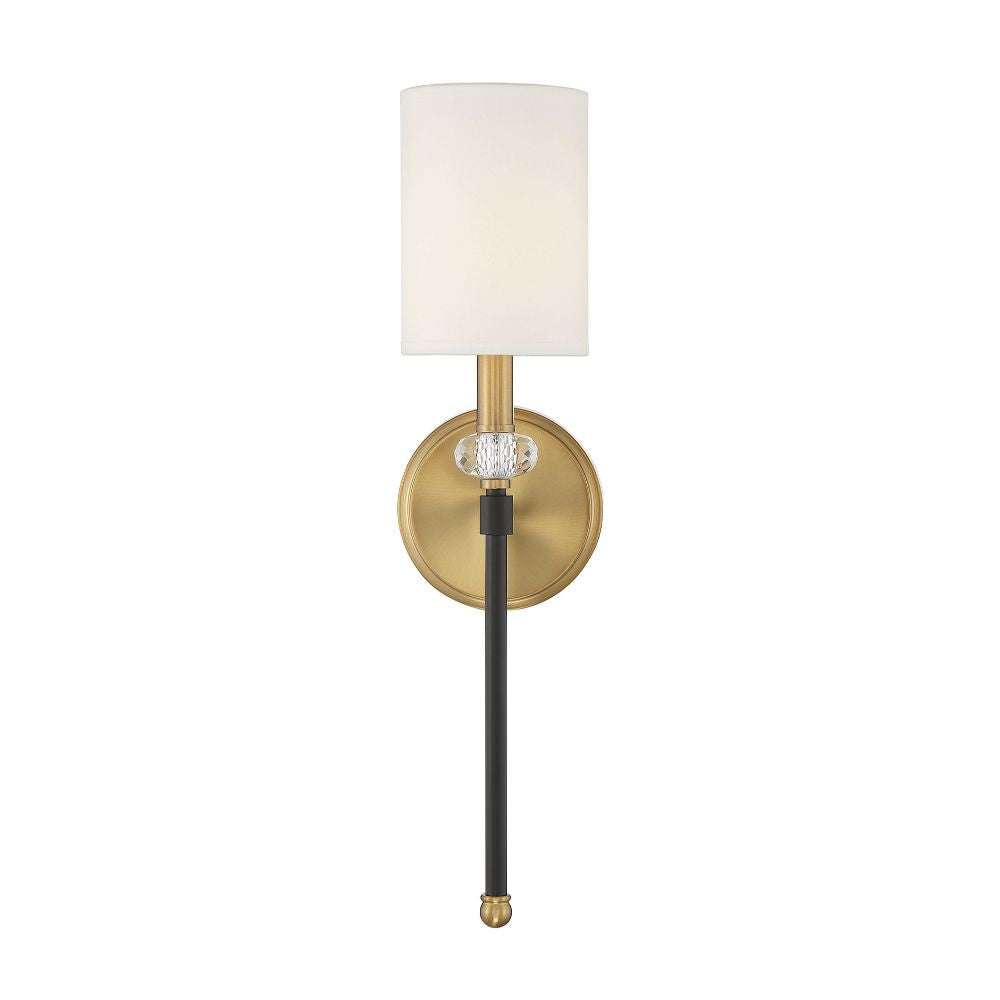 Savoy House Tivoli 1-Light Wall Sconce in Matte Black with Warm Brass Accents 9-1888-1-143