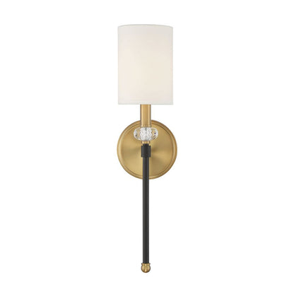 Savoy House Tivoli 1-Light Wall Sconce in Matte Black with Warm Brass Accents 9-1888-1-143